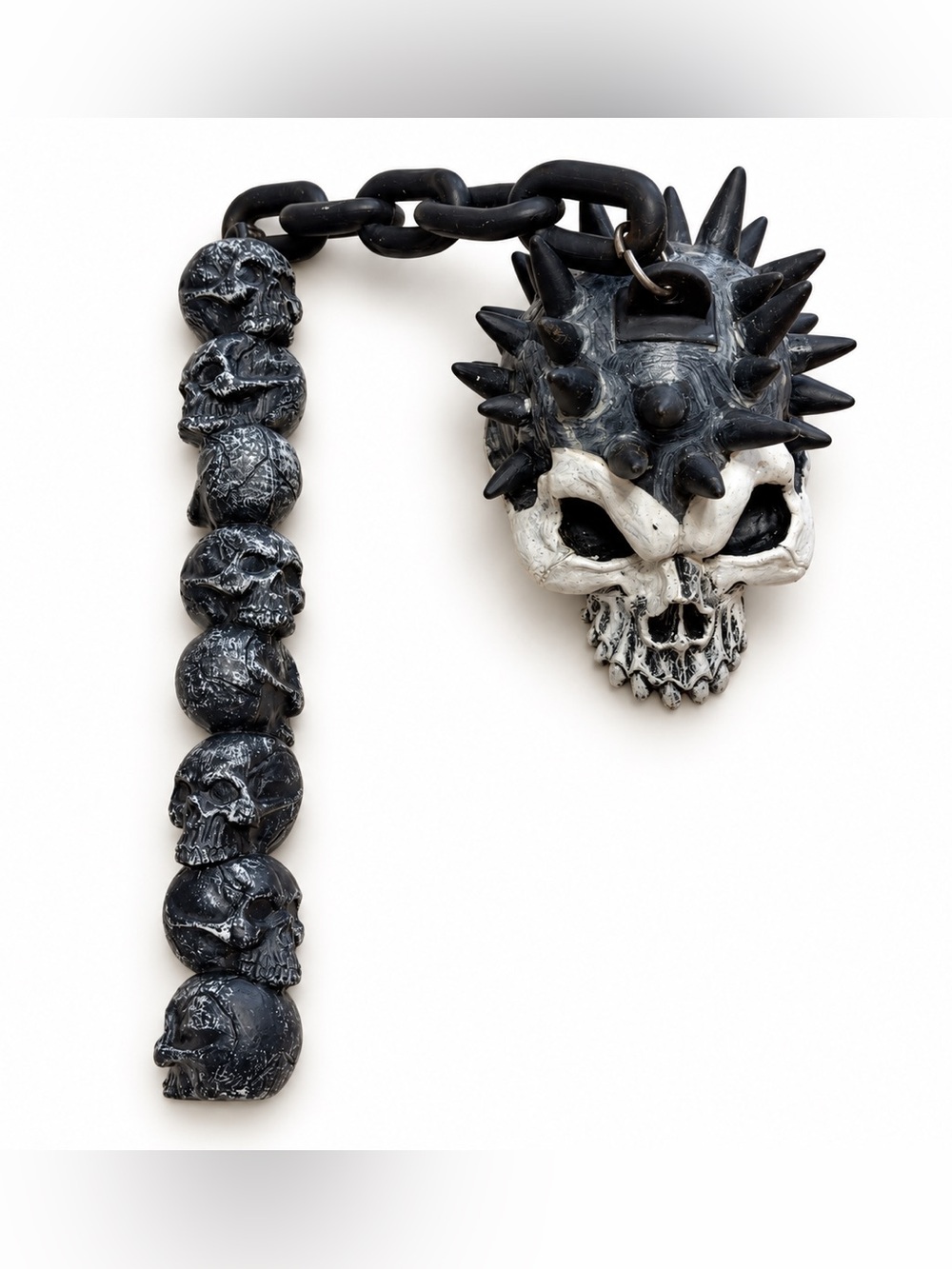 Vintage Rubie’s Skull Flail Mace Chain Halloween Costume Prop 1995